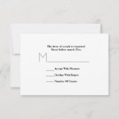 ショッキングピンクのアネモネモダンな結婚R.S.V.P. 出欠カード (裏面)