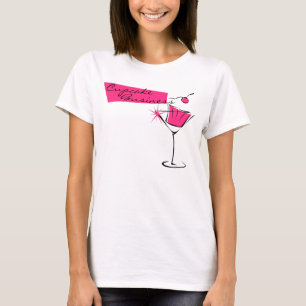 ショッキングピンクのカップケーキそしてマルティーニ Tシャツ