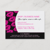 ショッキングピンクのキスのプリント-口紅のロイヤリティの報酬 ロイヤリティカード (裏面)