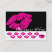 ショッキングピンクのキスのプリント-口紅のロイヤリティの報酬 ロイヤリティカード (正面)
