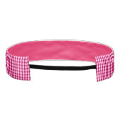 ショッキングピンクのギンガムパターン アスレチックヘッドバンド (裏面)