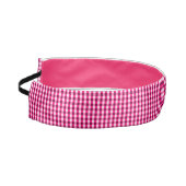 ショッキングピンクのギンガムパターン アスレチックヘッドバンド (左)