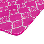ショッキングピンクのクローバーの幾何学的なパターン カッティングボード (角)