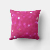 ショッキングピンクのグリッターのきらめく輝きの枕クッション クッション (裏面)