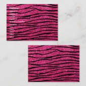 ショッキングピンクのグリッターのシマウマは縞で飾ります 名刺 (正面/裏面)