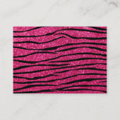 ショッキングピンクのグリッターのシマウマは縞で飾ります 名刺 (裏面)