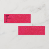ショッキングピンクのグリッターの名刺 スキニー名刺 (正面/裏面)