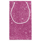 ショッキングピンクのグリッターの輝き スモールペーパーバッグ (裏面)