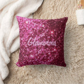 ショッキングピンクのグリッターの魅力的な枕 クッション (ブランケット)