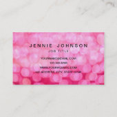 ショッキングピンクのグリッターの《写真》ぼけ味の名刺 名刺 (裏面)