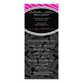ショッキングピンクのサロンのクーポン ラックカード (裏面)