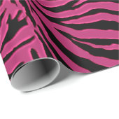 ショッキングピンクのシマウマのアニマルプリント ラッピングペーパー (ロールコーナー)