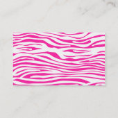 ショッキングピンクのシマウマのストライブ柄パターンアニマルプリント 名刺 (裏面)