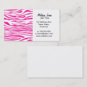 ショッキングピンクのシマウマのストライブ柄パターン 名刺 (正面/裏面)