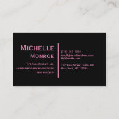 ショッキングピンクのシマウマのストライプ 名刺 (裏面)