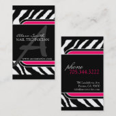 ショッキングピンクのシマウマのプリントの名刺 名刺 (正面/裏面)