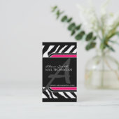 ショッキングピンクのシマウマのプリントの名刺 名刺 (スタンド正面)