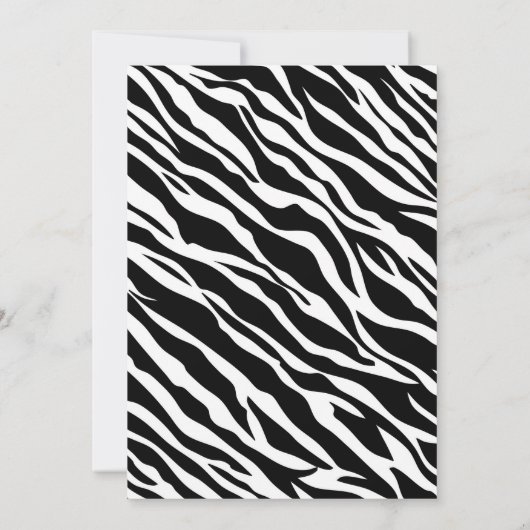 ショッキングピンクのシマウマの子供の誕生日の招待 招待状 (裏面)