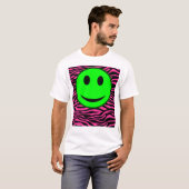 ショッキングピンクのシマウマの緑 Tシャツ (正面フル)