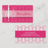ショッキングピンクのシャンデリアの名刺 名刺 (正面/裏面)
