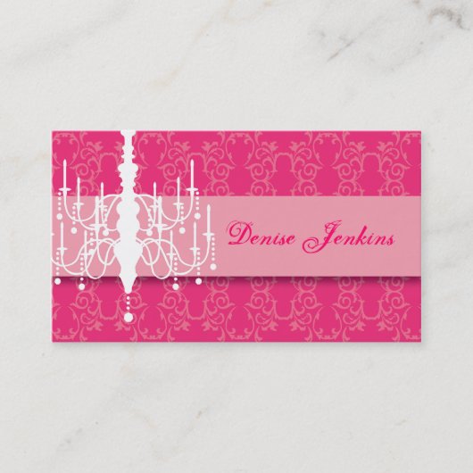 ショッキングピンクのシャンデリアの名刺 名刺 (正面)