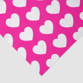 ショッキングピンクのティッシュペーパーで白いハート 薄葉紙 (詳細)