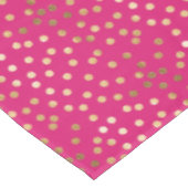 ショッキングピンクのテーブルクロスの金ゴールドのグリッター都市点 テーブルクロス (アングル)