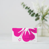ショッキングピンクのハイビスカス 名刺 (スタンド正面)