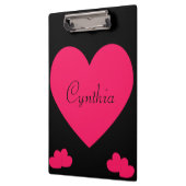 ショッキングピンクのハート クリップボード (左)