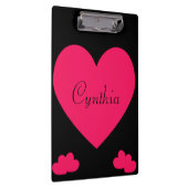 ショッキングピンクのハート クリップボード (右)