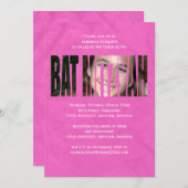 ショッキングピンクのバルミツワーの写真の招待状 招待状 (正面/裏面)