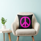 ショッキングピンクのピースサインの装飾用クッション クッション (椅子)