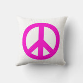 ショッキングピンクのピースサインの装飾用クッション クッション (裏面)