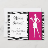 ショッキングピンクのファッションのパーティの招待状 招待状 (正面)
