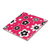 ショッキングピンクのファンキーな花 タイル (側面)