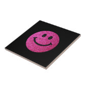 ショッキングピンクのフェイクなグリッターの顔 タイル (側面)