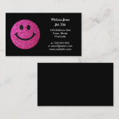 ショッキングピンクのフェイクなグリッターの顔 名刺 (正面/裏面)