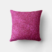 ショッキングピンクのフェイクなグリッター クッション (裏面)