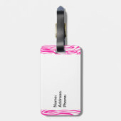 ショッキングピンクのプリンセスの王冠 ラゲッジタグ (裏面縦)