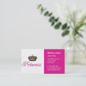 ショッキングピンクのプリンセスの王冠 名刺 (スタンド正面)