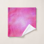 ショッキングピンクのモザイクデザイン バスタオルセット (ウォッシュタオル)