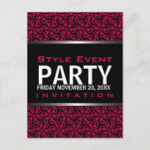 ショッキングピンクのモダンな花型女性歌手のオフィスのパーティの招待状カード インビテーションポストカード (正面)