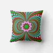 ショッキングピンクのモノグラムのカッコいいのファンキーなパターン クッション (裏面)