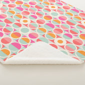 ショッキングピンクのレトロの円パターン シェルパブランケット (3/4)