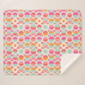 ショッキングピンクのレトロの円パターン シェルパブランケット (正面(横))