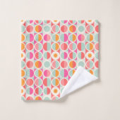 ショッキングピンクのレトロの円パターン バスタオルセット (ウォッシュタオル)