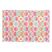 ショッキングピンクのレトロの円パターン 枕カバー (裏面-左)