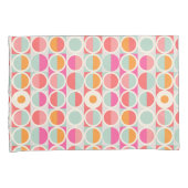 ショッキングピンクのレトロの円パターン 枕カバー (正面右)