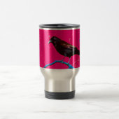ショッキングピンクのワタリガラスのカラス トラベルマグ (中央)
