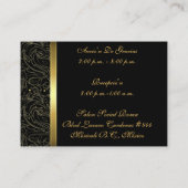 ショッキングピンクの仮面舞踏会RSVPの名刺 エンクロージャーカード (裏面)